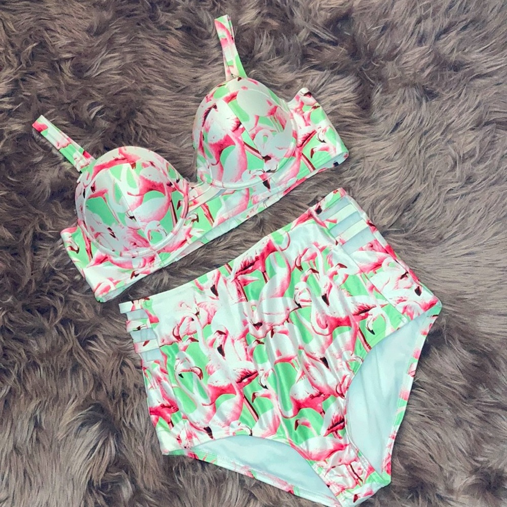 Cute & Sexy High Waisted plus size bikini 🦩